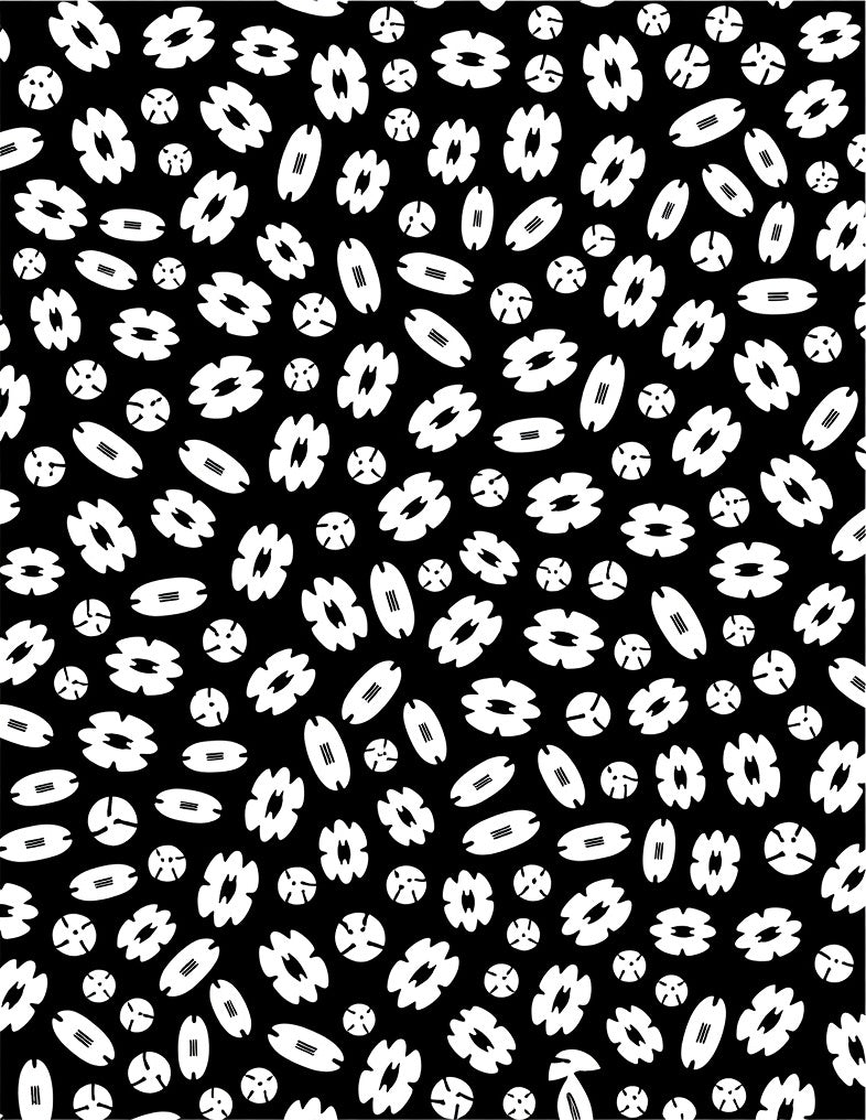 White Floral Oval Scatter Rug