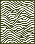 Dark Green Wavy Striped Landscape Rug