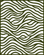 Dark Green Wavy Striped Landscape Rug