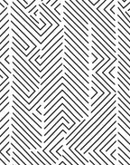 Clean Black Line Maze Rug