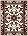 Ornate Ivory Rose Flower Arrangement Rug