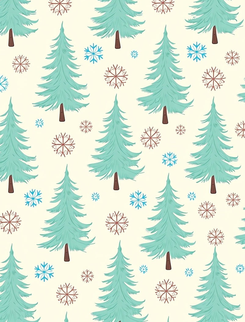 Winter Forest Trees Snowflake Print Rug