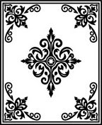 Black and White Floral Scroll Medallion Rug
