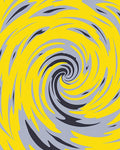 Vibrant Yellow Gray Swirl Rug