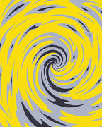 Vibrant Yellow Gray Swirl Rug