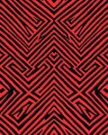Bold Red Abstract Maze Rug