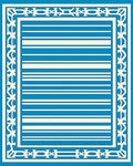 Crisp Aqua Cream Striped Geometric Border Rug