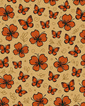Orange Butterfly Garden Swirl Rug