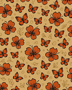Orange Butterfly Garden Swirl Rug