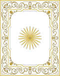 Golden Sunburst Frame Floral Rug