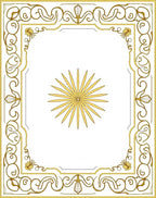 Golden Sunburst Frame Floral Rug