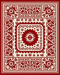 Crimson Cream Intricate Medallion Rug
