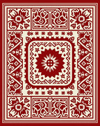 Crimson Cream Intricate Medallion Rug