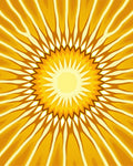 Radiant Sunburst Yellow Kaleidoscopic Rays Rug