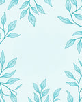Turquoise Botanical Sprigs Border Rug