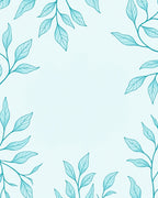 Turquoise Botanical Sprigs Border Rug