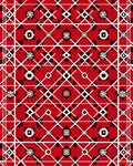 Red Geometric Diamond Folk Rug