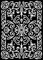 Ornate Black White Floral Damask Rug