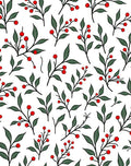 Red Berry Branch Garland Repeating Rug