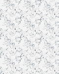 Elegant Gray Sketch Floral Bloom Rug