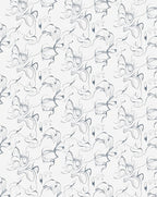 Elegant Gray Sketch Floral Bloom Rug