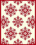 Crimson Floral Burst Repeat Rug