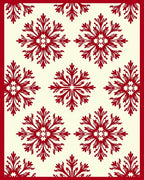 Crimson Floral Burst Repeat Rug