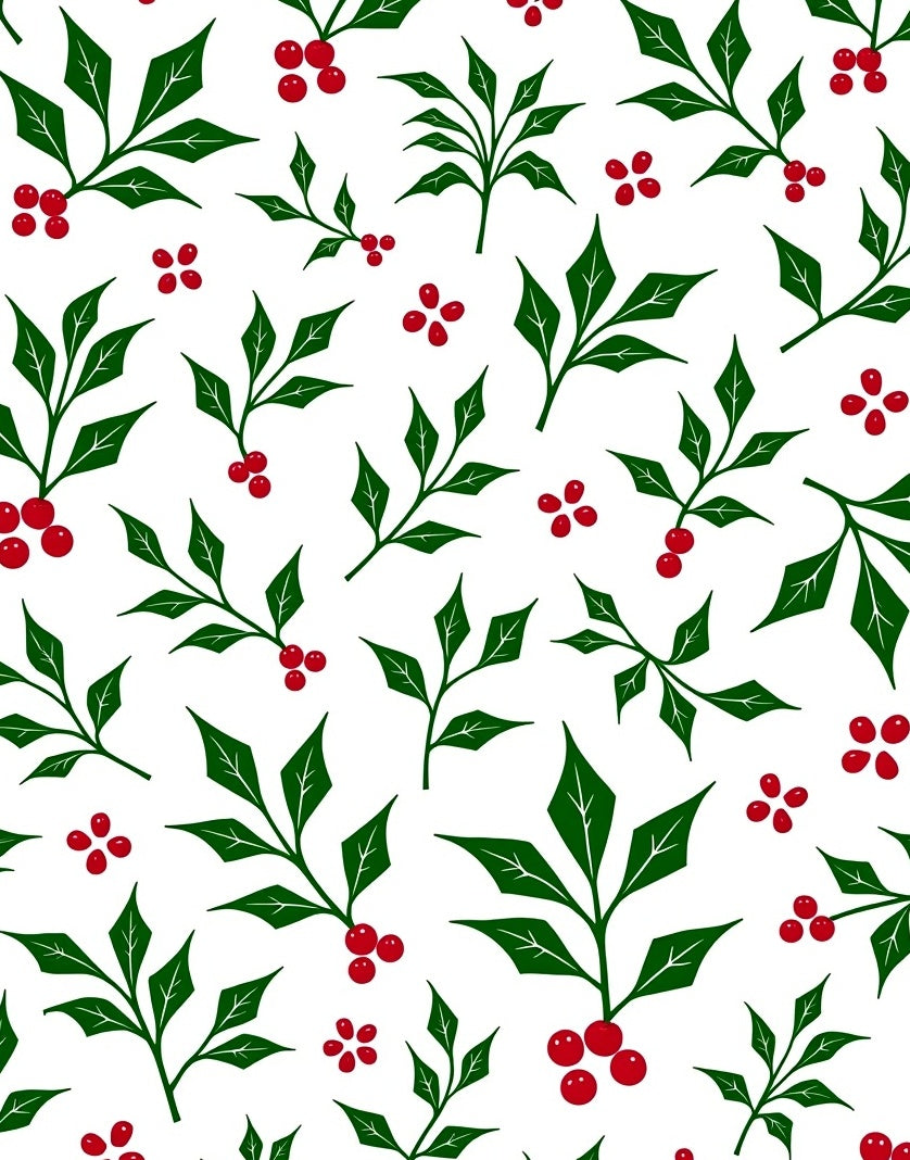 Festive Holly Berry Garland Rug