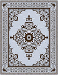 Brown Ornate Scroll Mandala Medallion Rug