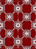 Deep Red Ornate Snowflake Lattice Rug