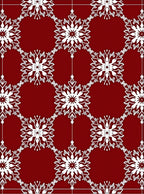 Deep Red Ornate Snowflake Lattice Rug