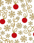 Red Ornament Gold Snowflake Harmony Rug