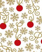 Red Ornament Gold Snowflake Harmony Rug