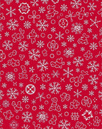 Whimsical Winter Red Snowflakes Rug