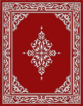 Crimson Red Ornate Floral Medallion Rug