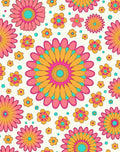 Groovy Pink Orange Yellow Floral Explosion Rug