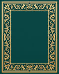 Gold Floral Border Emerald Rug