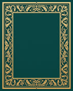 Gold Floral Border Emerald Rug