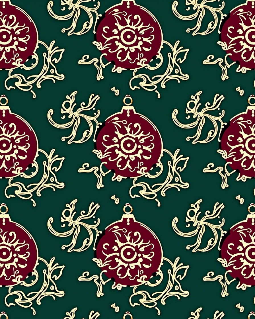Maroon Ornament Swirl Gold Accents Rug