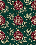 Maroon Ornament Swirl Gold Accents Rug