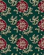 Maroon Ornament Swirl Gold Accents Rug