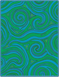 Green Blue Swirling Triangles Abstract Flow Rug