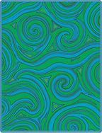 Green Blue Swirling Triangles Abstract Flow Rug