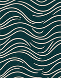 Deep Teal Wavy Stripe Sweep Rug
