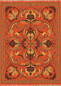 Vibrant Orange Floral Medallion Rug
