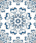 Deep Blue Radial Leaf Mandala Rug