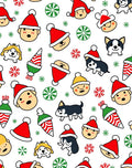 Festive Christmas Faces Dogs Treats Rug