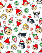 Festive Christmas Faces Dogs Treats Rug