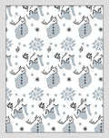 Whimsical White Blue Horse Flora Rug