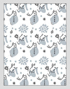 Whimsical White Blue Horse Flora Rug